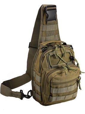 Compact Tactical Sling Bag in Olive Green - Carry Essentials Securely